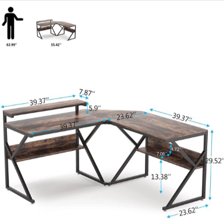 Zeeba Hutch Home Office Workstation Writing Organizer Desk Table - waseeh.com