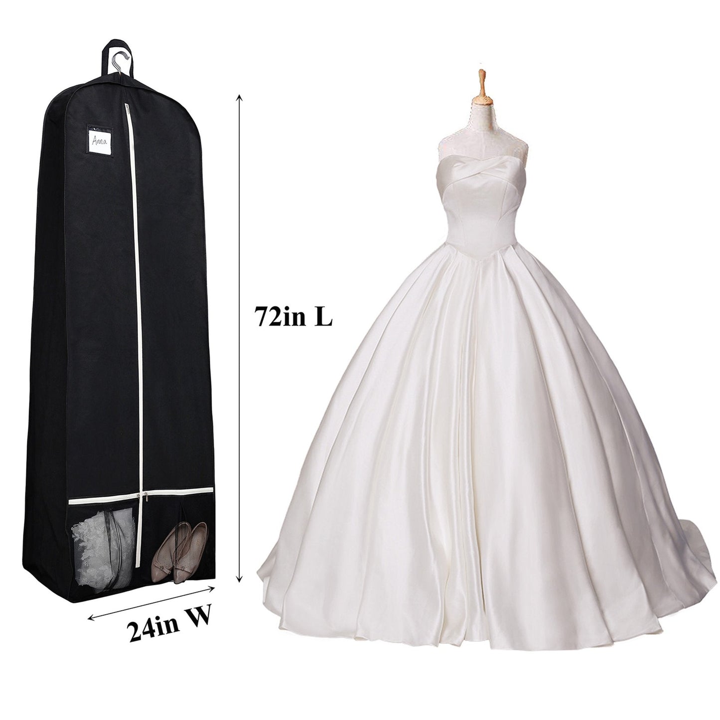 Sleek In Bridal Groom Wedding Dress Shoe Pocket Travel Garment Storage Bag - waseeh.com