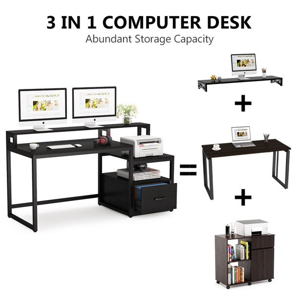 Tribesigns Work Station Organizer Office Desk Table - waseeh.com