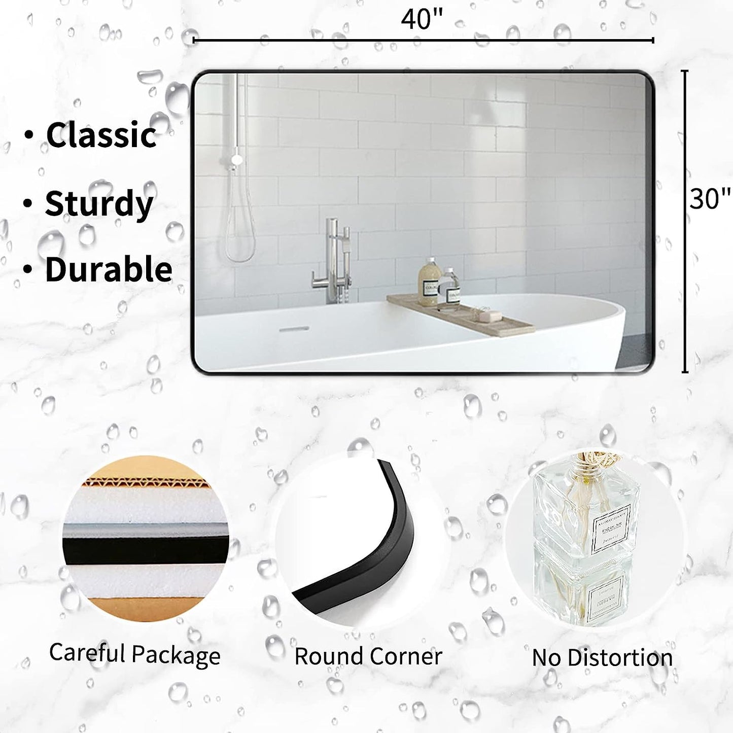 Modern Rectangular Wall-Mounted Vanity Mirror - waseeh.com