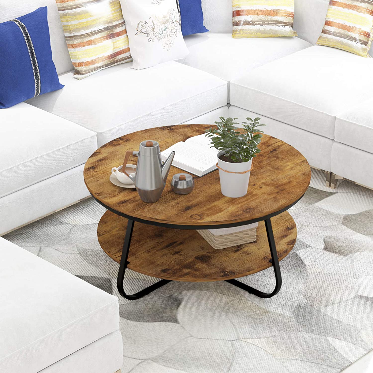 Bransford Cross Legs Living Drawing Room Coffee Center Table - waseeh.com