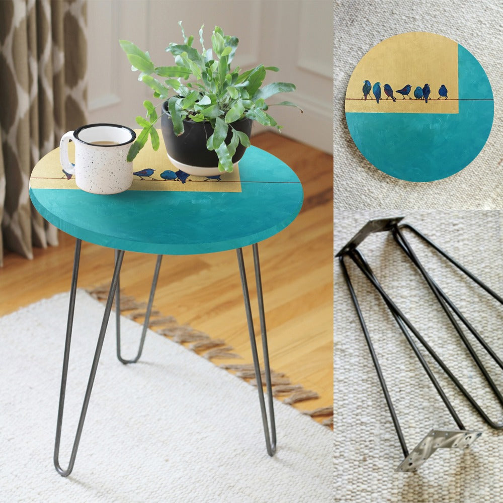 Oceans Birds Living Lounge Center Side Hairpin Table - waseeh.com