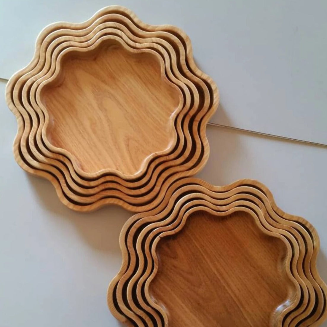 Star Serving Solid Wood Kitchen Tray Platter (Pack of 3)