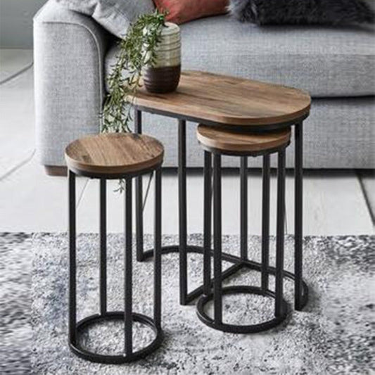 Round Nesting Living Lounge Bedroom Side Tables (Set of 3) - waseeh.com