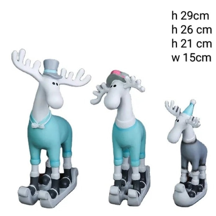 European Resin Deer Decor Sculpture (Set of 3) - waseeh.com