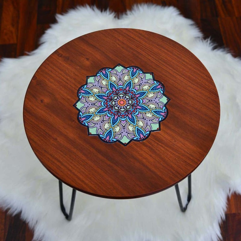 Asiatic Orchid Hairpin Leg Coffee Side Table (MDF) - waseeh.com