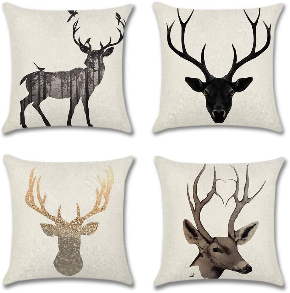 Deer Silhouette Cushion Covers ( Pack of 4 ) - waseeh.com