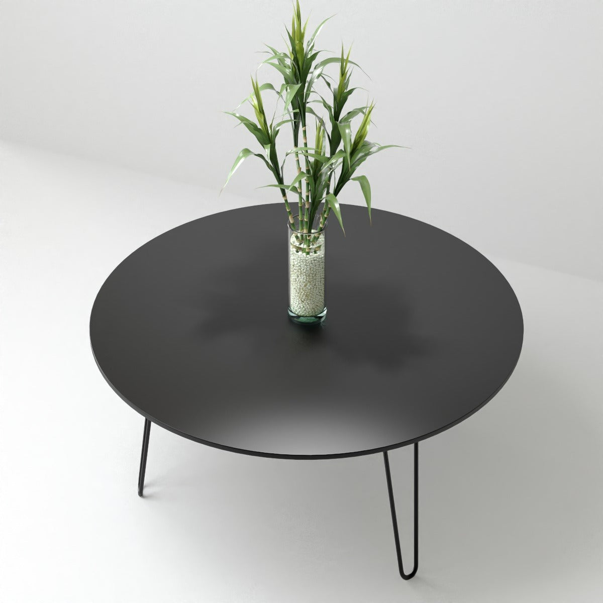 Tatami Contrasted Living Lounge Drawing Room Round Hairpin Centre Tables (Set of 2) - waseeh.com