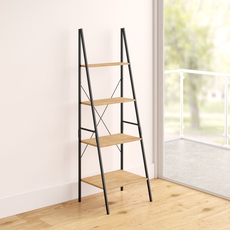 Ladder Curvy Bookcase Shelve Organizer Storage Rack Decor - waseeh.com