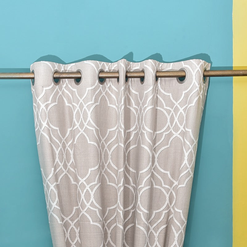 Rangel Pattern Grey Curtains - waseeh.com