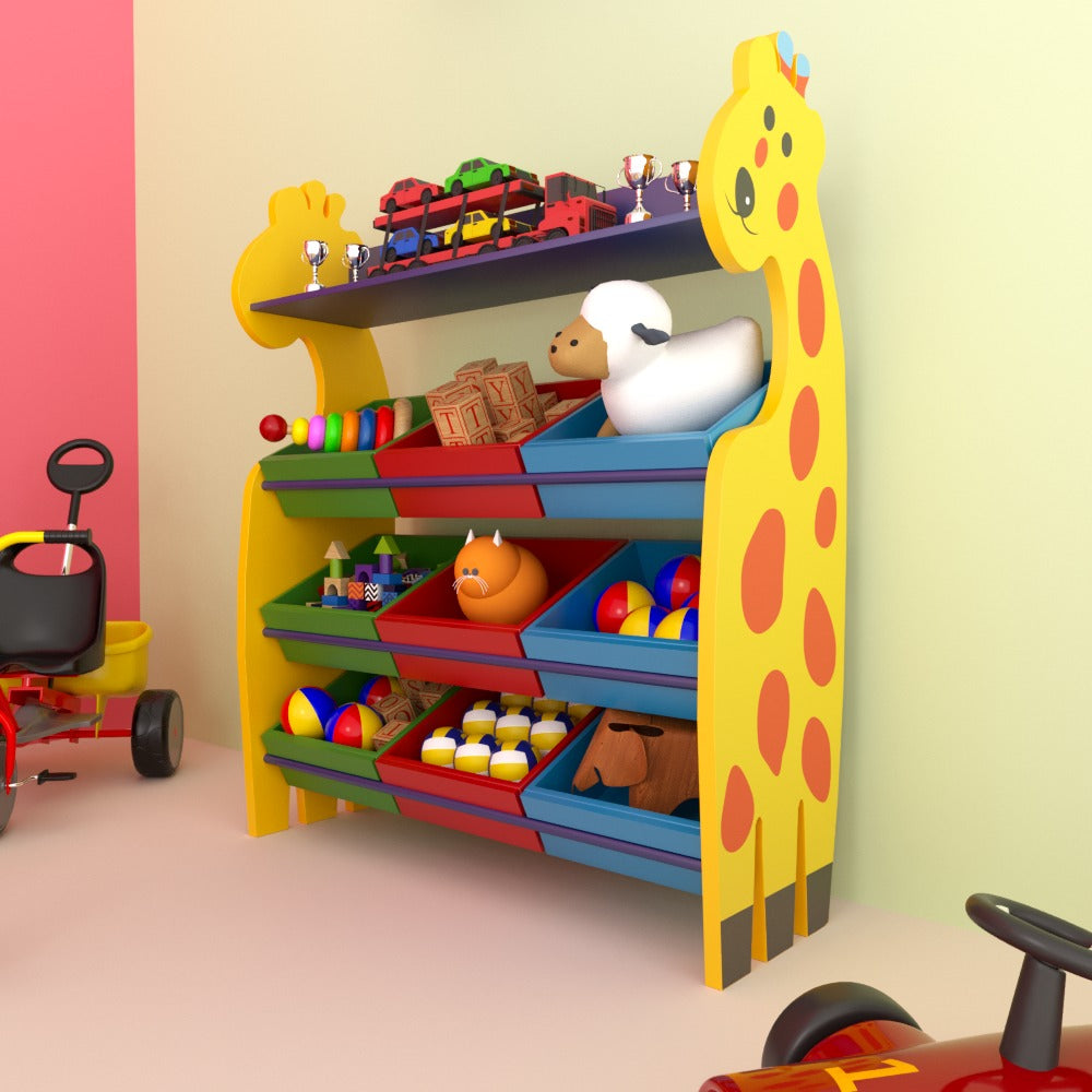 Shady Giraffe Kids Toy Bookcase Organizer Rack - waseeh.com