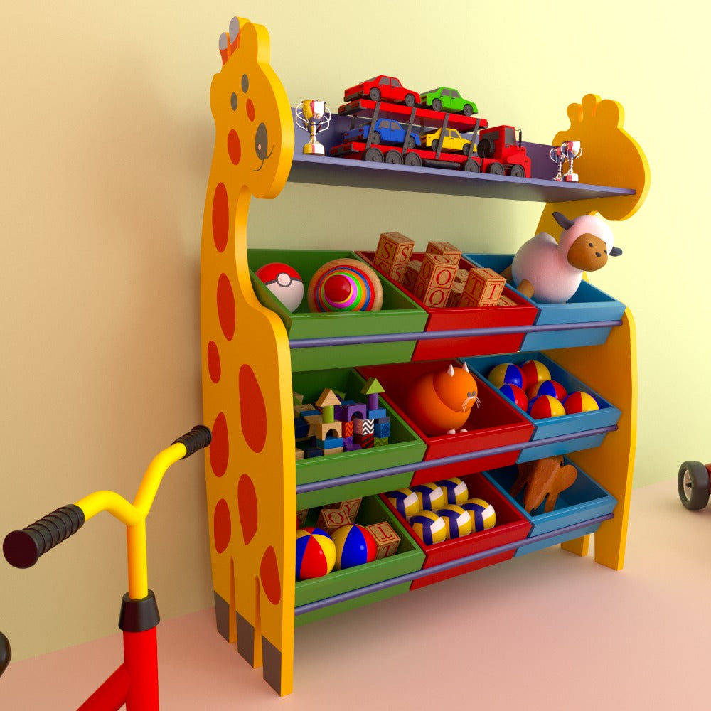 Shady Giraffe Kids Toy Bookcase Organizer Rack - waseeh.com