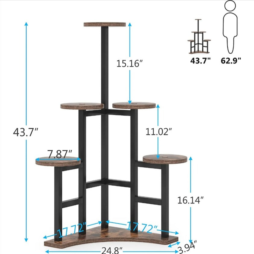 Engross Quinary Planter Shelve Organizer Stand Rack - waseeh.com