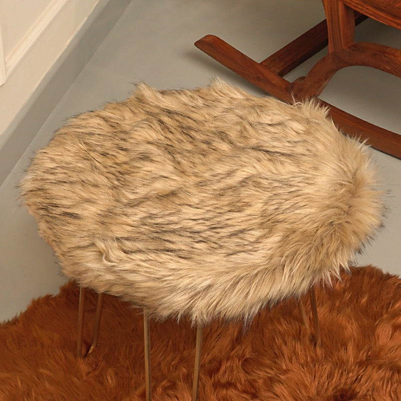 Modern Faux Fur Foot Rest Stool - waseeh.com