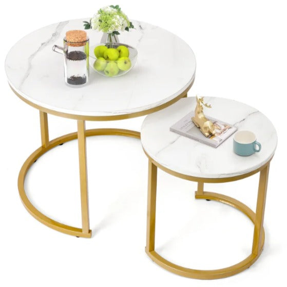 Briajah Living Dining Room Nesting Coffee Side Table (Set of 2) - waseeh.com