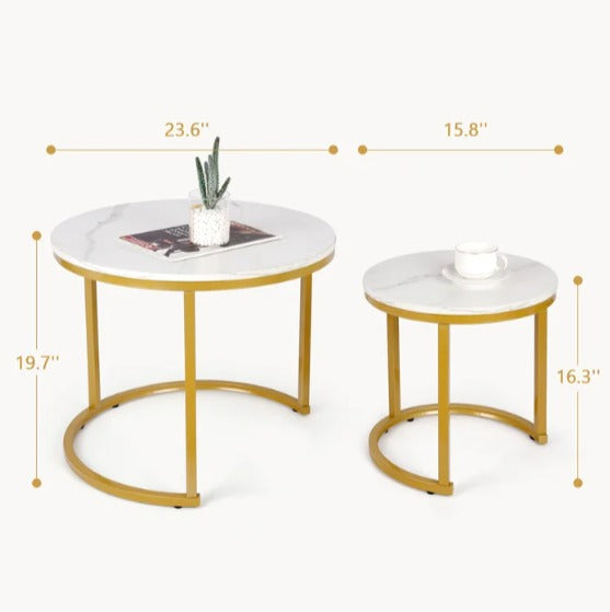 Briajah Living Dining Room Nesting Coffee Side Table (Set of 2) - waseeh.com