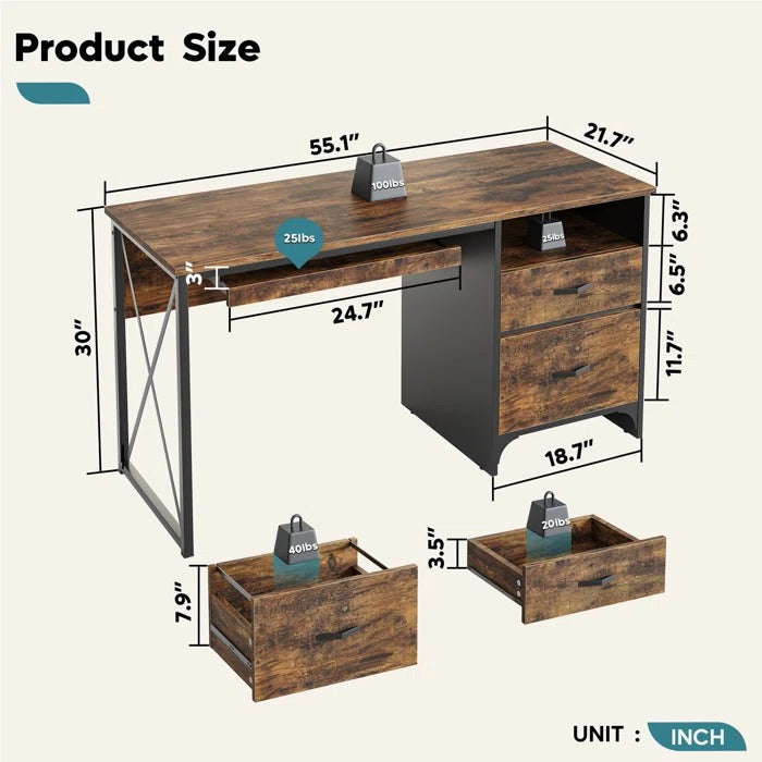 Labelle Living Room Office Work Station Organizer Drawer Desk Table - waseeh.com