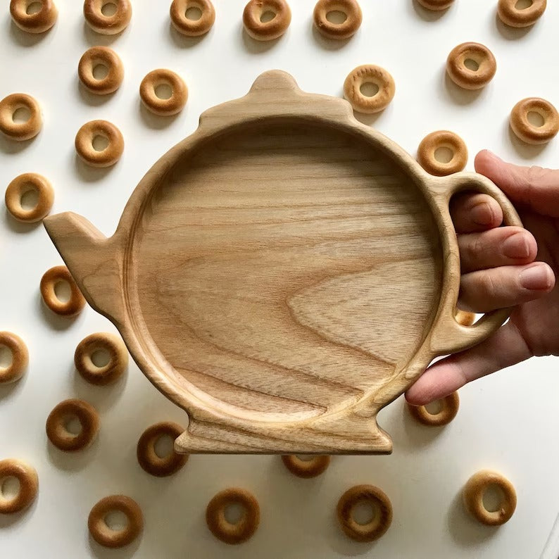 Teapot Wooden Kitchen Serving Tray - waseeh.com