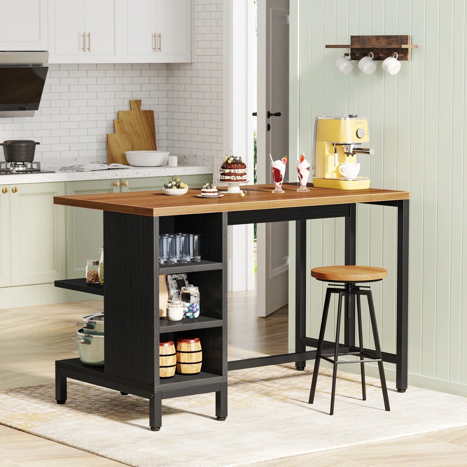 Sizzle Den Kitchen Island Organizer Storage Bakers Rack - waseeh.com