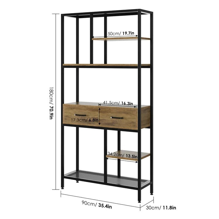 Eckles Lounge Living Room Storage Organizer Bookcase Rack Decor - waseeh.com