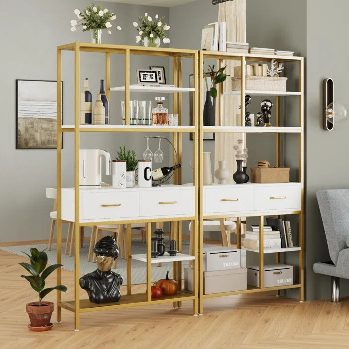 Eckles Lounge Living Room Storage Organizer Bookcase Rack Decor - waseeh.com