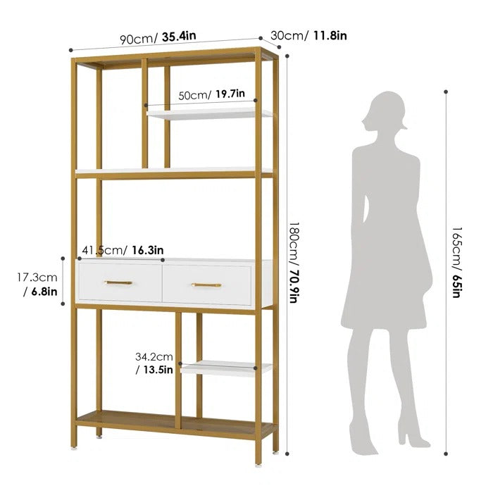 Eckles Lounge Living Room Storage Organizer Bookcase Rack Decor - waseeh.com