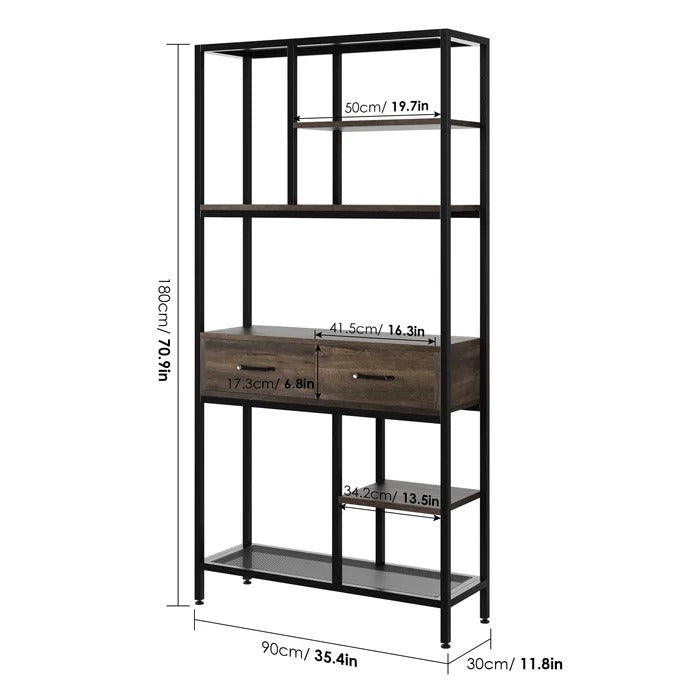 Eckles Lounge Living Room Storage Organizer Bookcase Rack Decor - waseeh.com