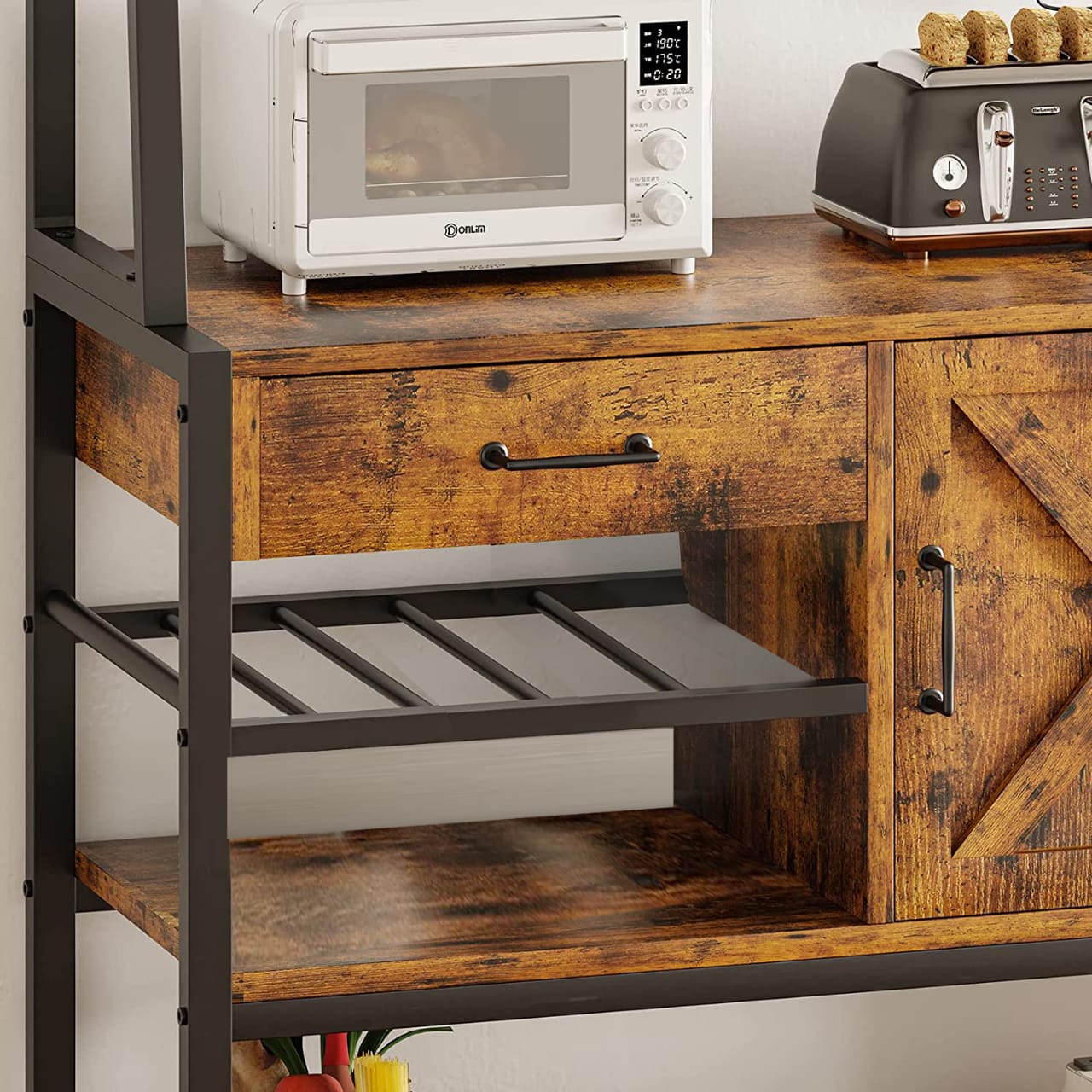 Itaar Baker's Rack Farmhouse Microwave Stand - waseeh.com