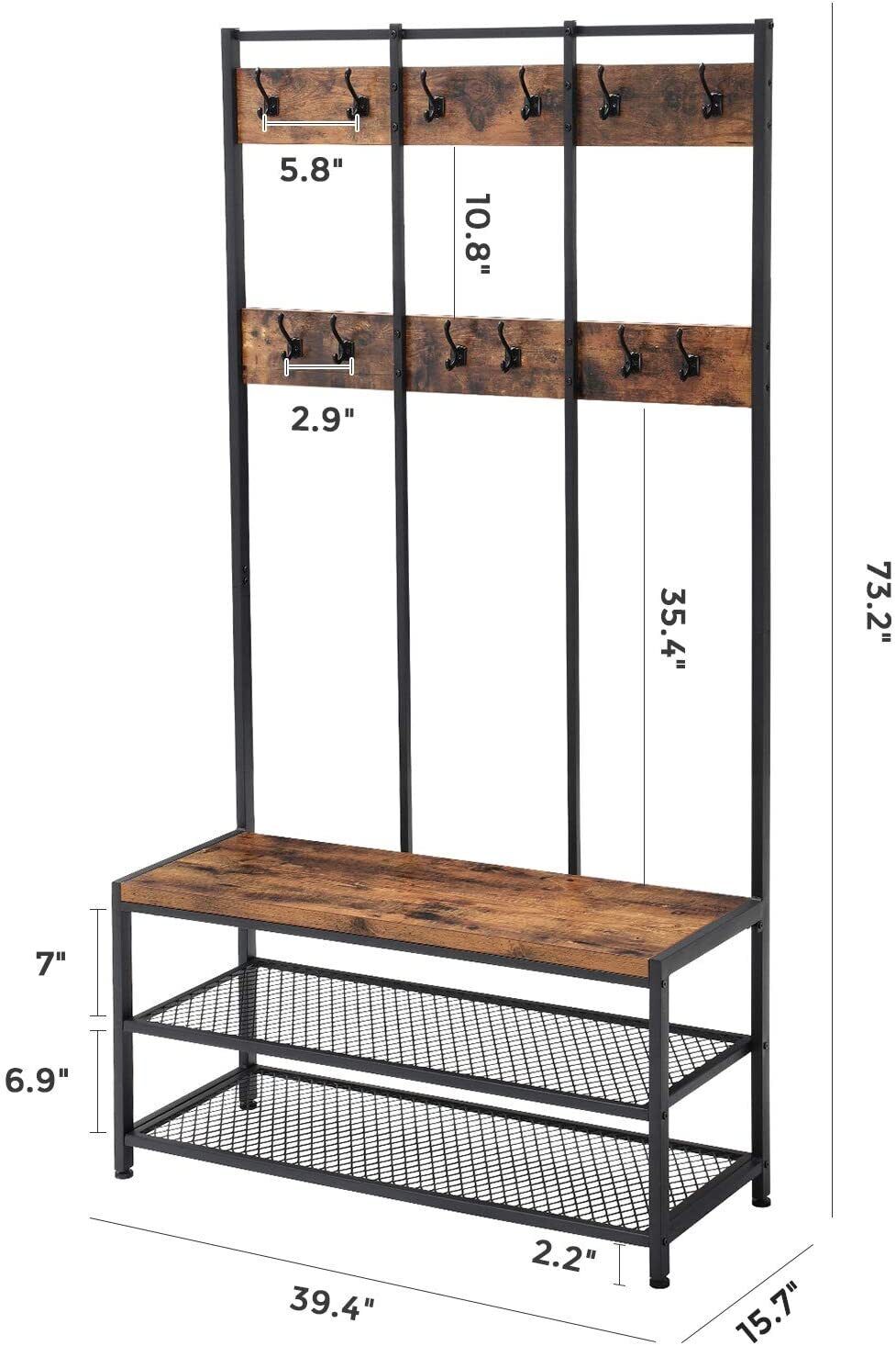 DWAYNE Entryway Hall Living Bedroom Coat Shoe Organizer Storage Rack - waseeh.com